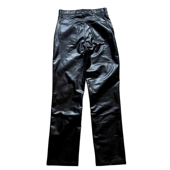 Abercrombie & Fitch Vegan Leather 90s High Rise Straight Pants Women's Size 8L - Picture 2 of 5